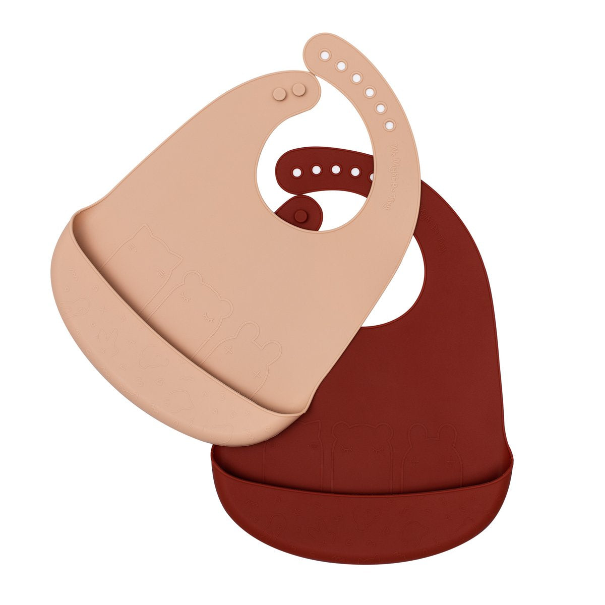 WE MIGHT BE TINY - CATCHIE BIBS - RUST & BEIGE (2 PACK)