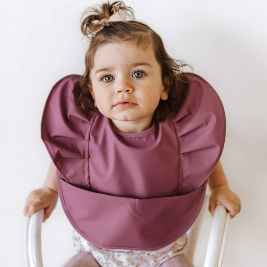 SNUGGLE HUNNY KIDS - WATERPROOF BIB (MAUVE)