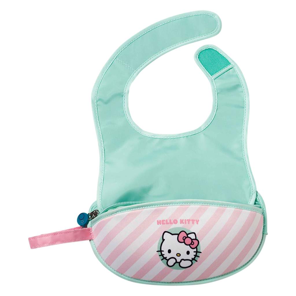 B.BOX - HELLO KITTY TRAVEL BIB & SPOON (CANDY FLOSS)