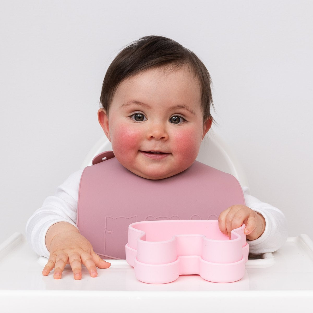 WE MIGHT BE TINY- CATCHIE BIBS - DUSTY ROSE & POWDER PINK (2 PACK)