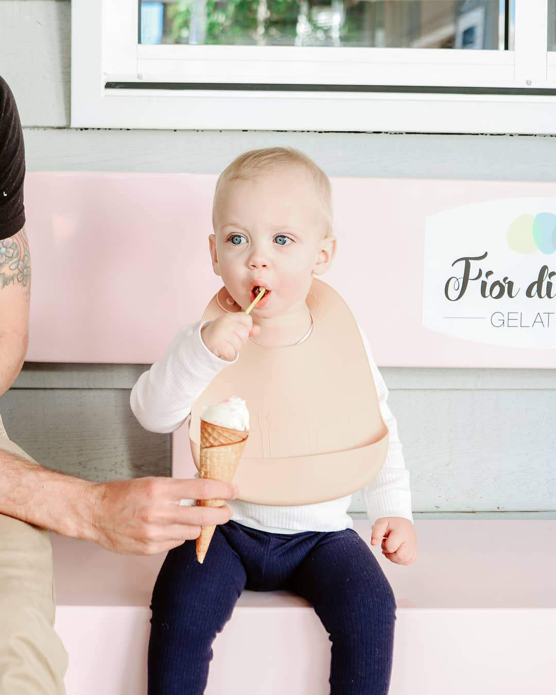 WE MIGHT BE TINY - CATCHIE BIBS - RUST & BEIGE (2 PACK)