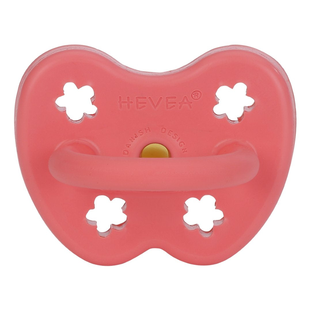 HEVEA ORTHODONTIC PACIFIER 3 - 36 MONTHS (CORAL)