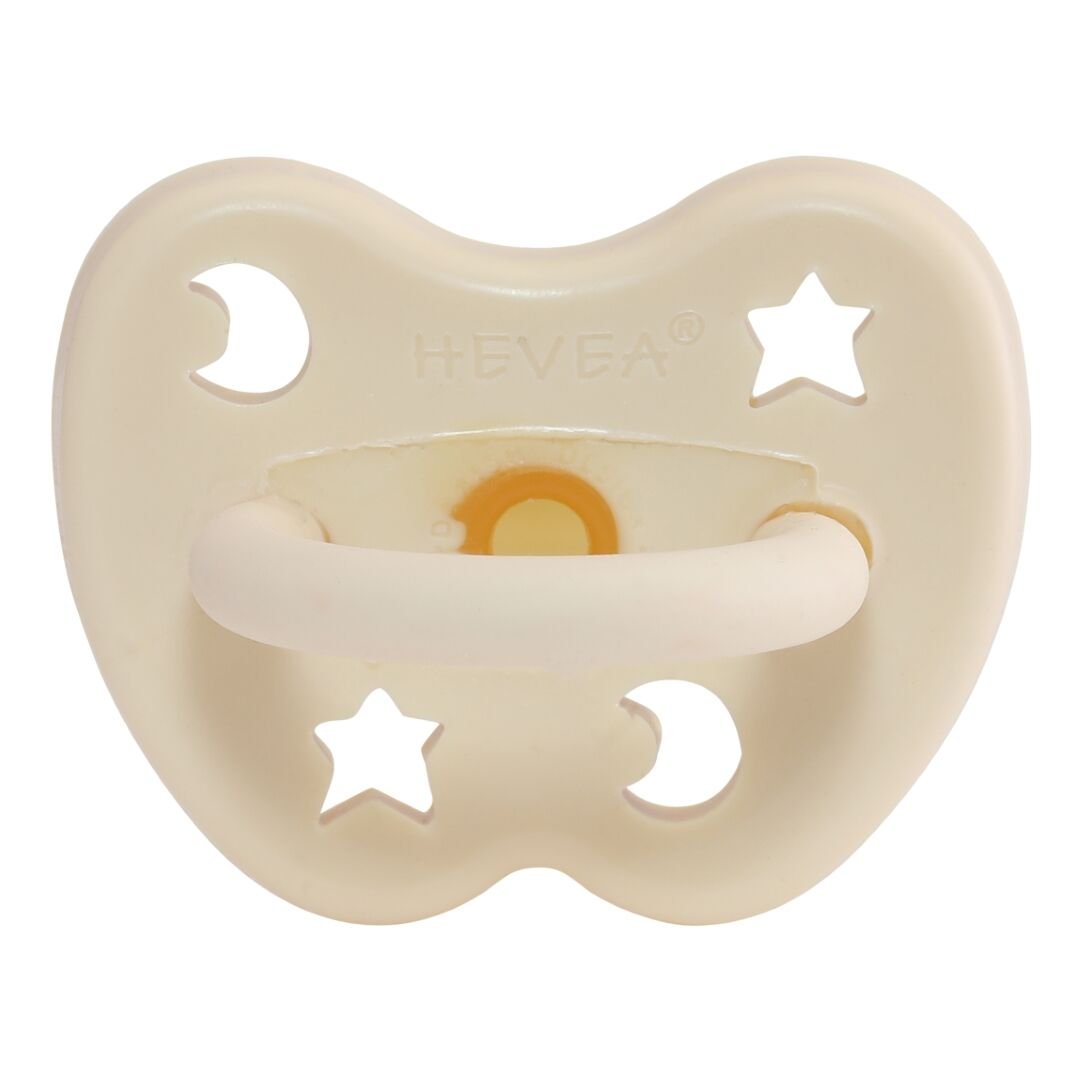 HEVEA ORTHODONTIC PACIFIER 3 - 36 MONTHS (MILKY WHITE)