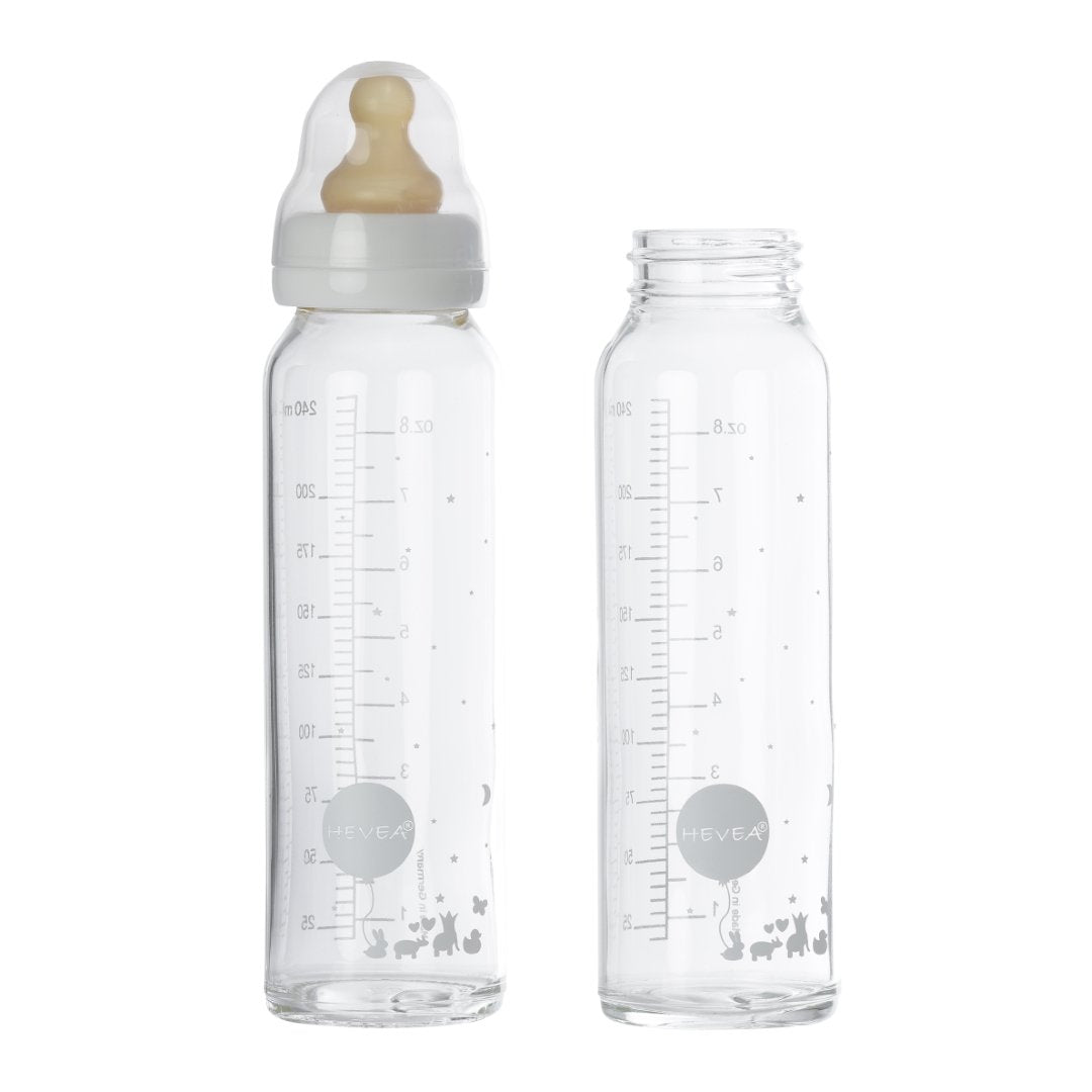 HEVEA GLASS BOTTLE 240 ML (2 PACK)