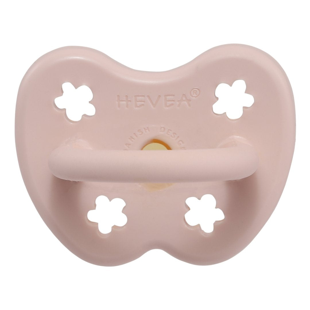HEVEA ROUND PACIFIER 0 - 3 MONTHS (POWDER PINK)