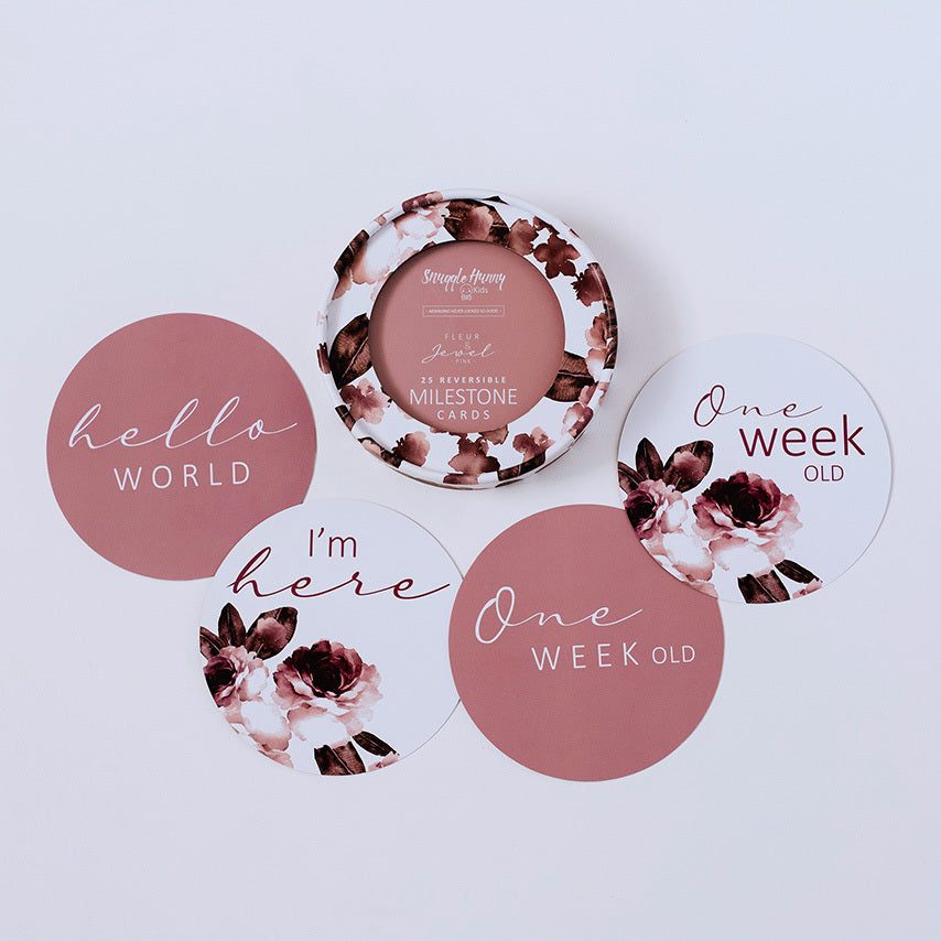 SNUGGLE HUNNY KIDS - REVERSIBLE MILESTONE CARDS (FLEUR & JEWEL)