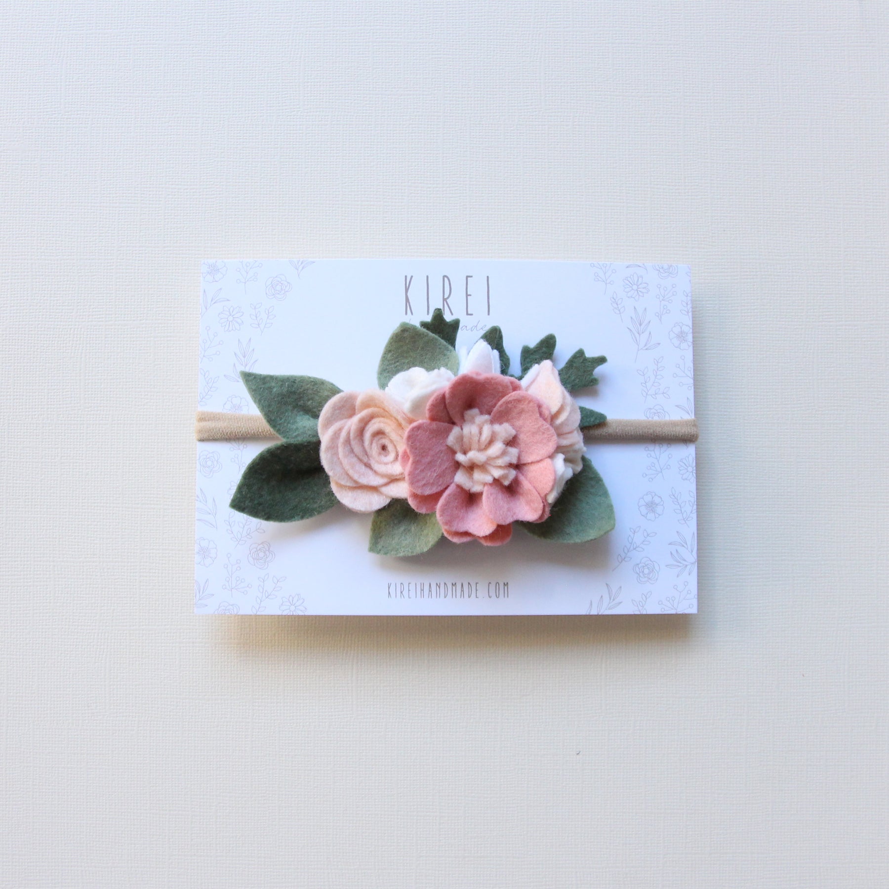 KIREI HANDMADE - SMALL CROWN HEADBAND (CLASSIC BLUSH)