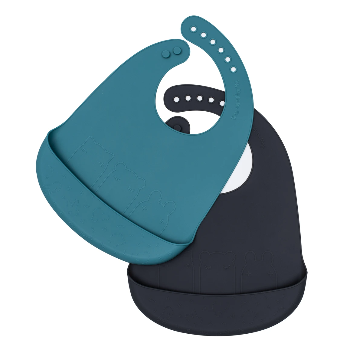 WE MIGHT BE TINY - CATCHIE BIBS - BLUE DUSK & CHARCOAL (2 PACK)