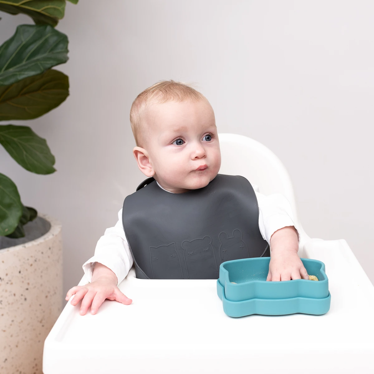 WE MIGHT BE TINY - CATCHIE BIBS - BLUE DUSK & CHARCOAL (2 PACK)