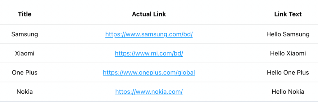 clickable links from Google Sheets