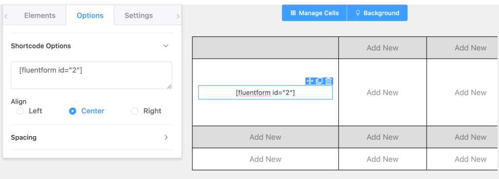 Fluent Forms shortcode