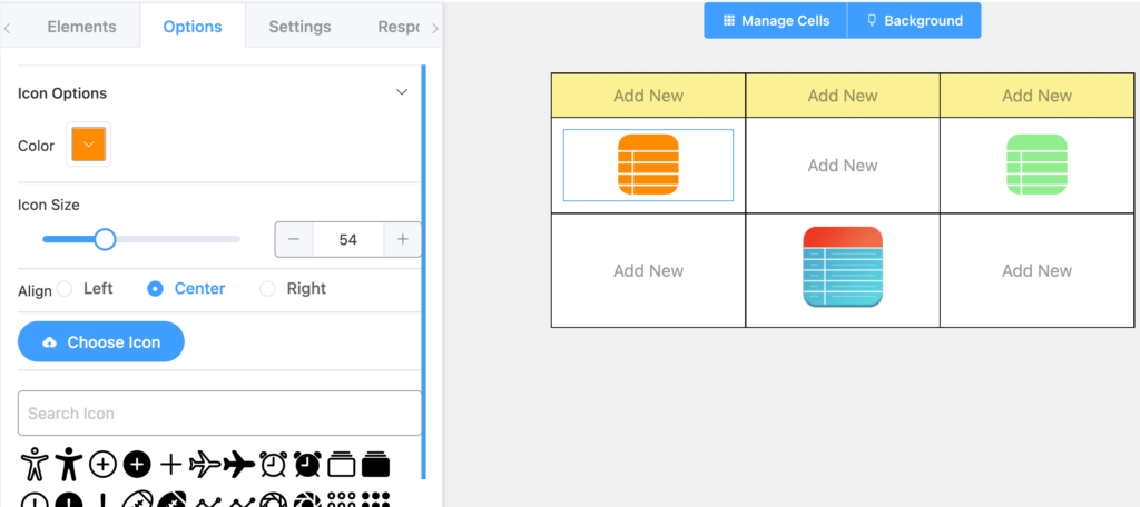 images and icons in wordpress tables