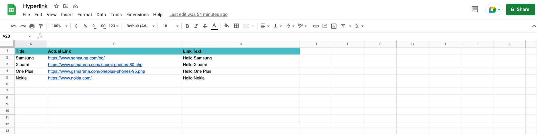 Change Column Data Type for Hyperlinks