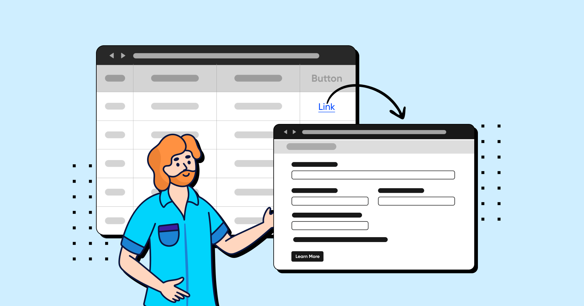 Links in Data Tables: Dynamic Data Visualization