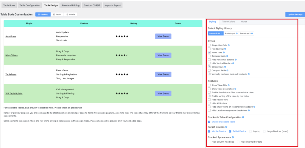 Ninja-Tables-Advanced-Table-Design-Customization