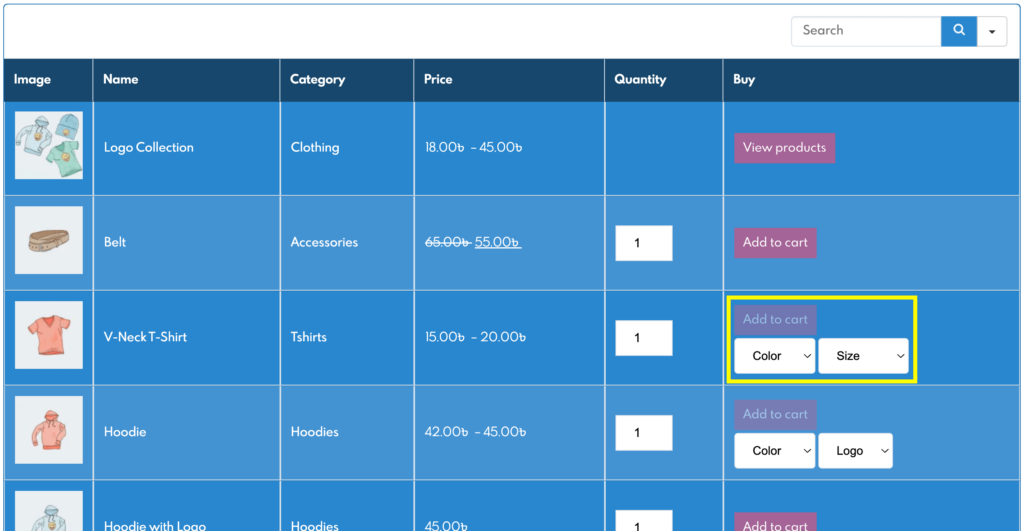 WooCommerce product variation