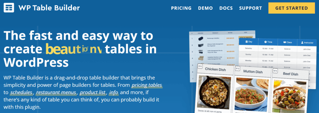 WP Table Builder