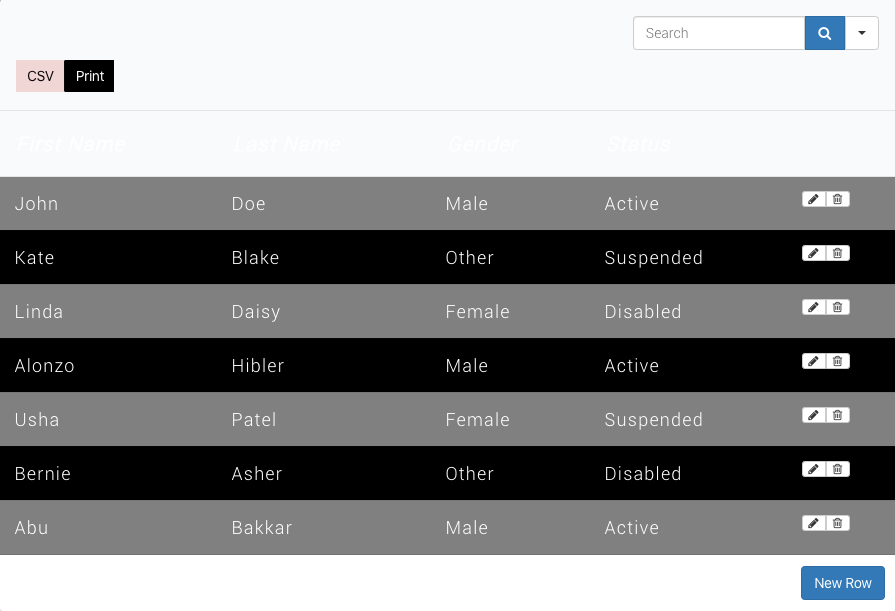 css selector in table